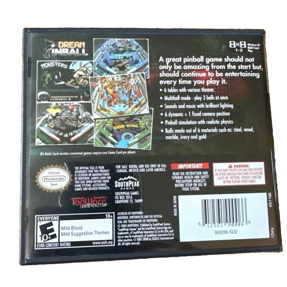 Dream Pinball 3D - Nintendo DS Game - Complete in box - GREAT CONDITION!